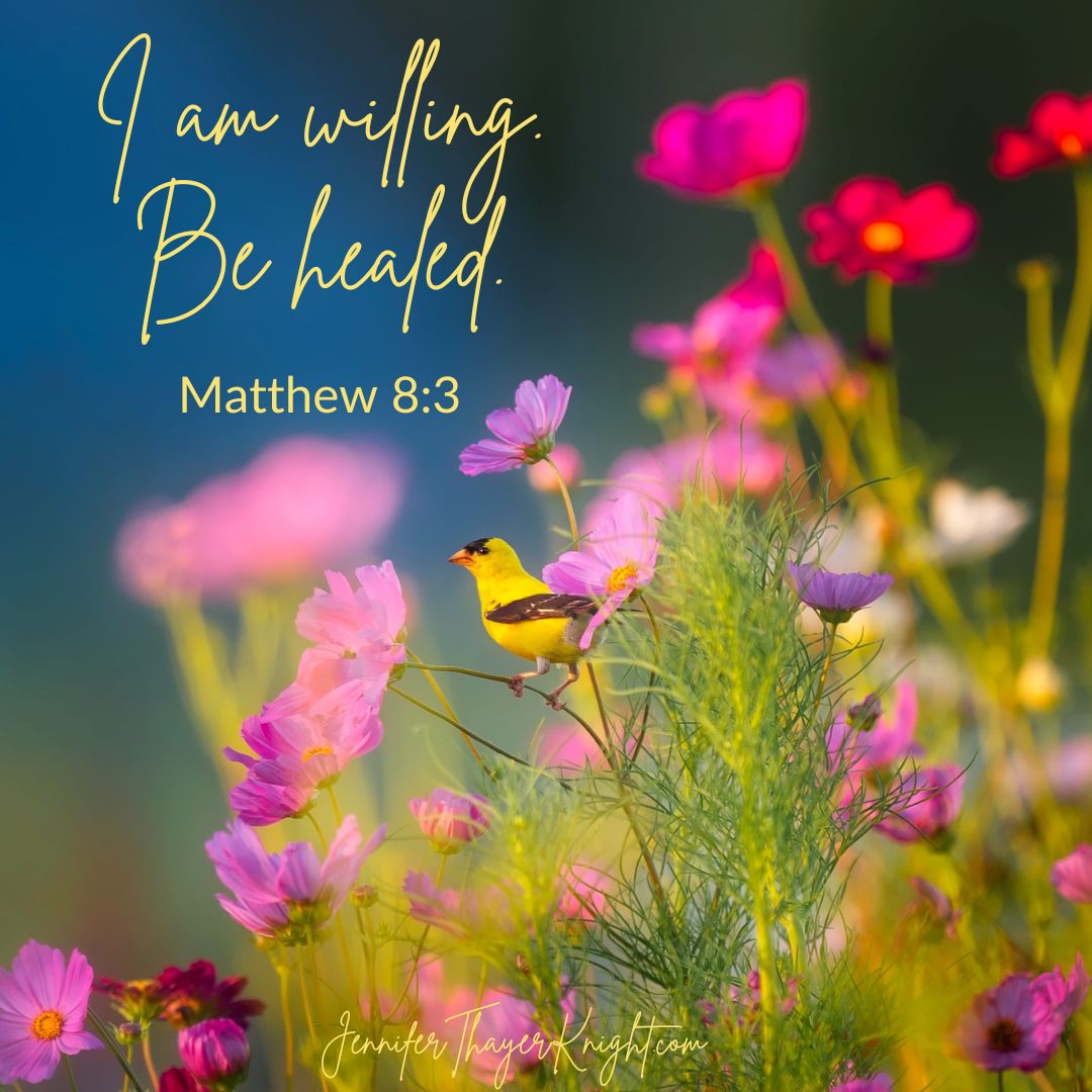 Jesus healed I am willing. Be healed. - JenniferThayerKnight.com