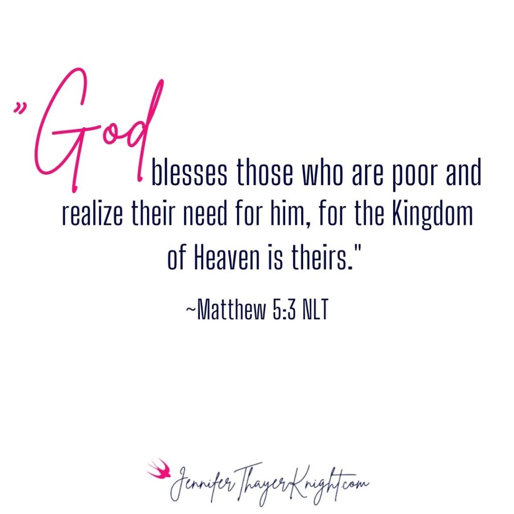 Matthew 5:3 NLT