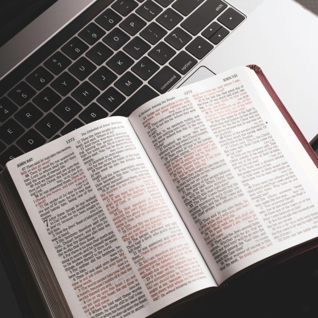 Bible on a computer